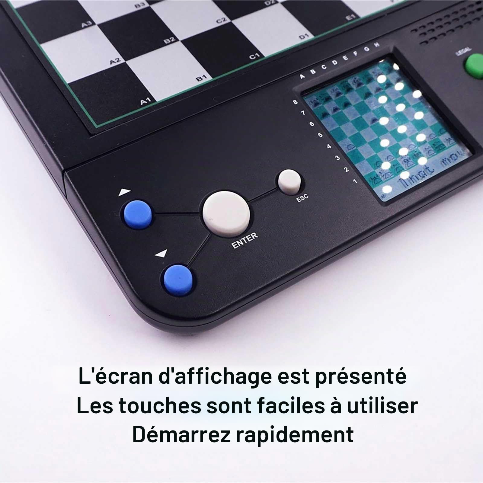 Intelligent Jeu Echec Electronique avec PièCes D'éChecs, Echec Electronique DifféRentes FaçOns De Jouer Seul Joueur, Echiquier Electronique Interactif Convient pour Enfants Adultes