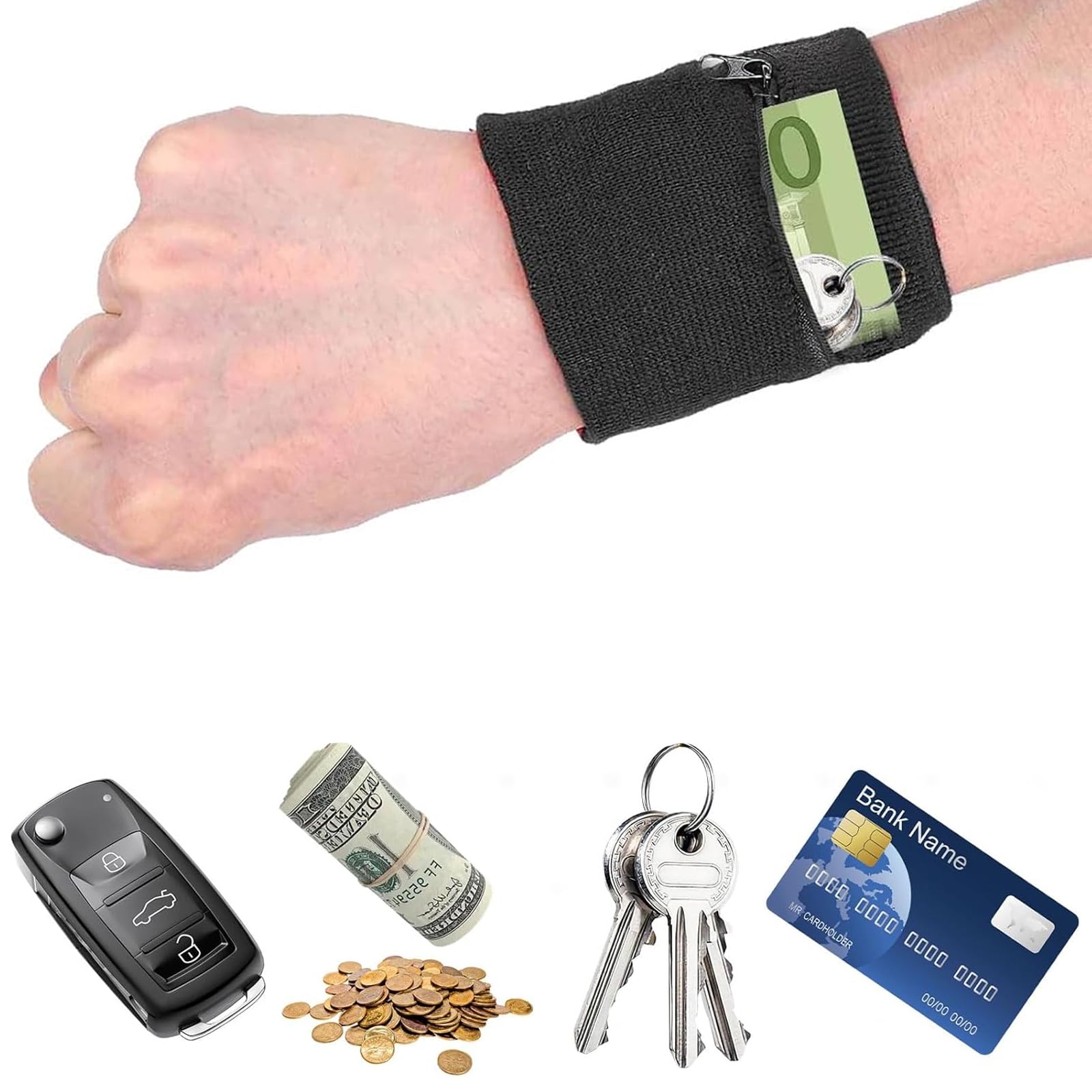 Bandeau Transpiration Homme Bandeaux De Sport 6 Pièces - Absorbants Pour Tennis, Gym, Running Bandeaux Sueur Noir