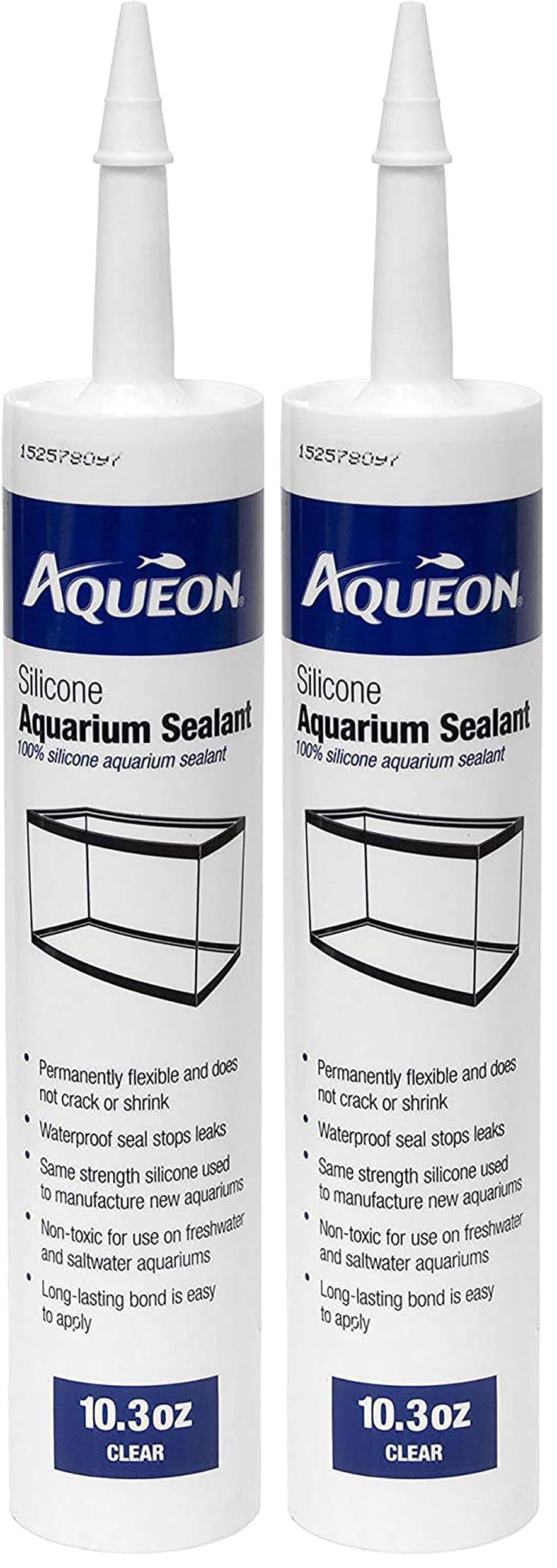 Aqueon Aquarium Silicone Sealant Clear 10 Ounces (Pack of 2)