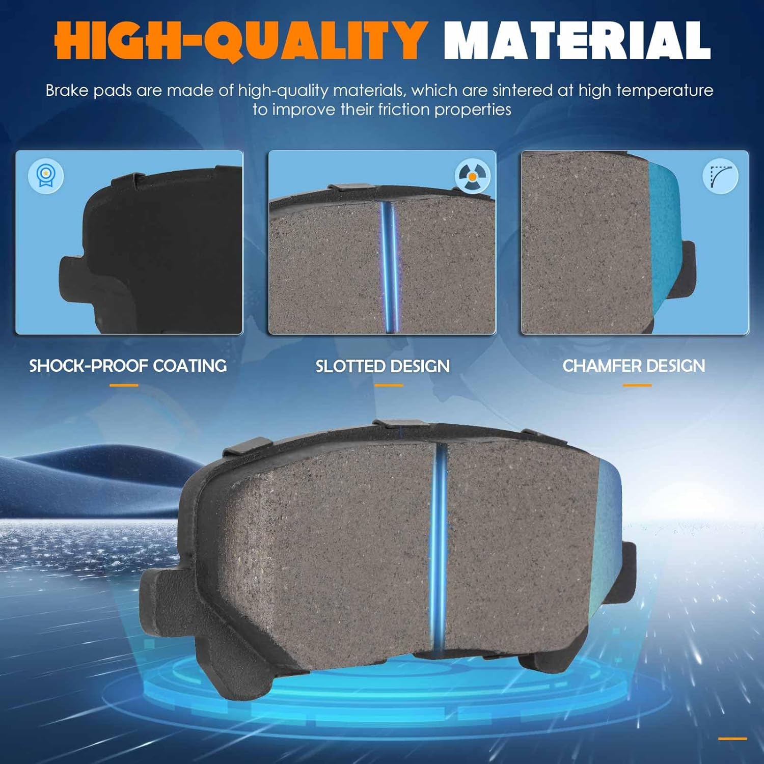 8PCS Rear and Front Ceramic Brake Pads Fit for Honda Odyssey Mini Passenger Van 2011-2017