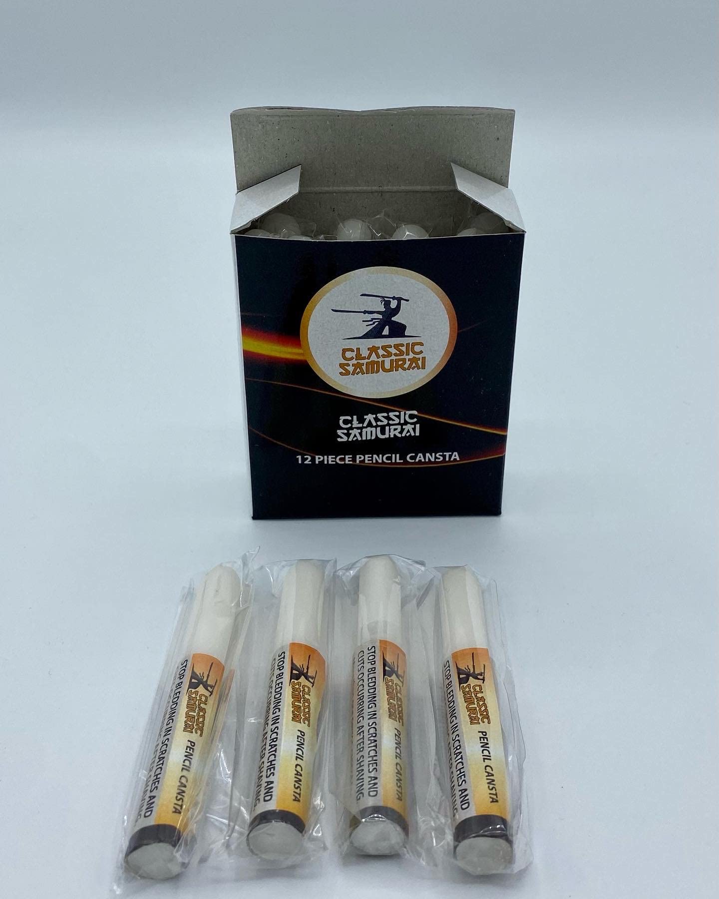 Classic Samurai Styptic Pen Type Traditional Shaving Cut Alum Block 12-Pack
