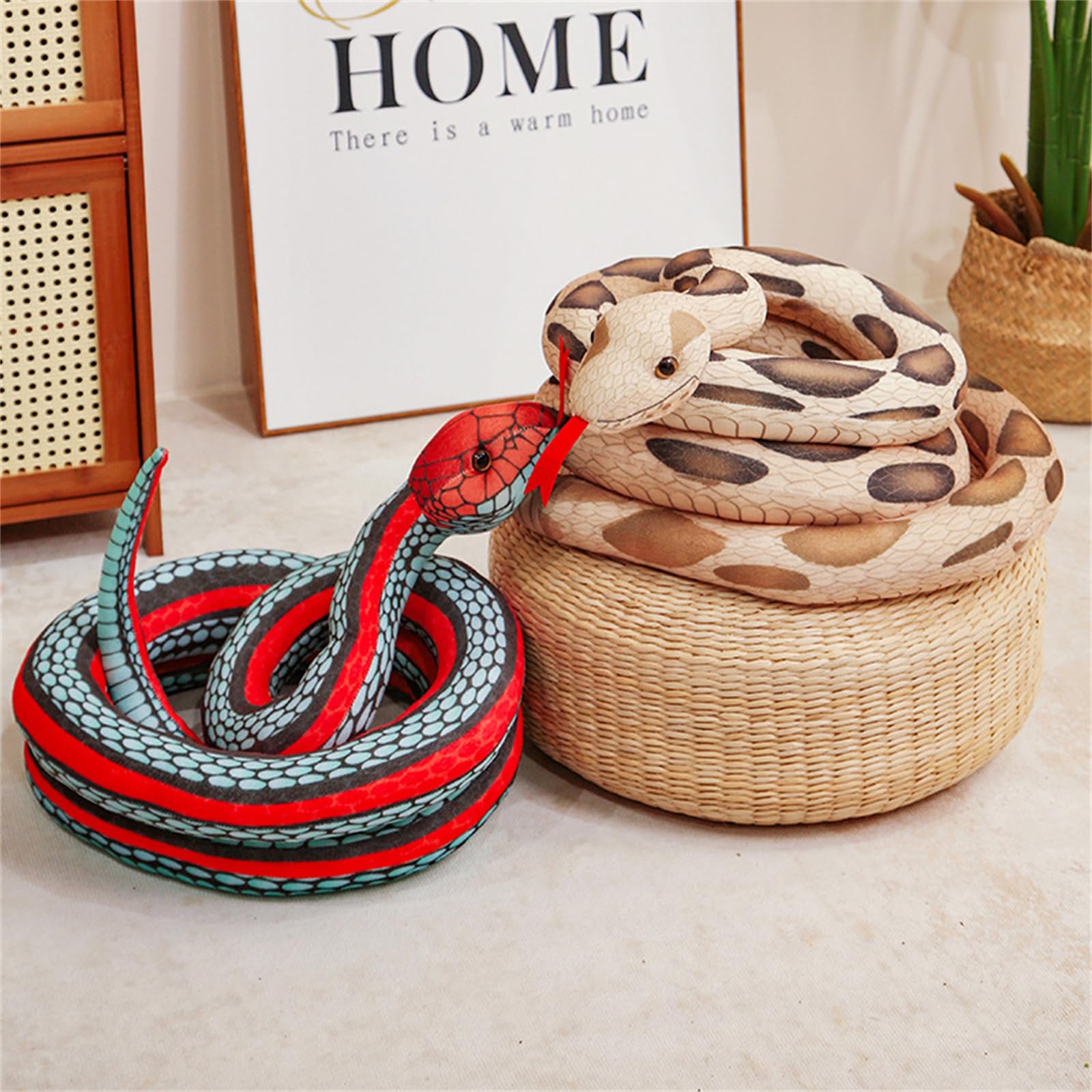 Peluche, Peluche serpente realistico, peluche gigante da 300 cm(Brown Spotted,160 cm)