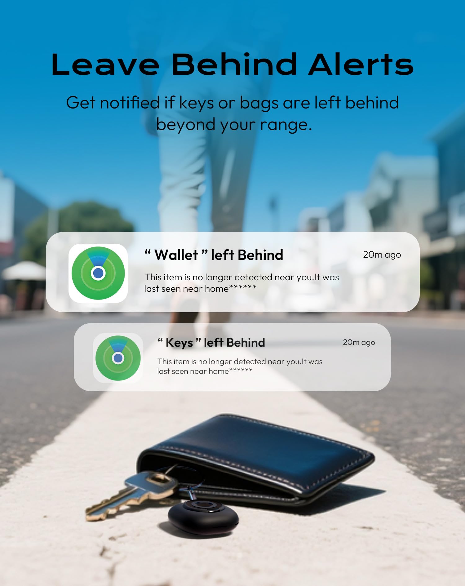 Smart Air Tracker Tag with Apple Find My, Item Finders for Luggage/Keys/Bags, Removable Battery (iOS Only) Black - 3