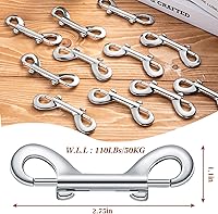 Vista 2 de 12 piezas de gancho de doble extremo para pernos, aleación de zinc, clips de gatillo doble, accesorio para mascotas para vincular correa de perro