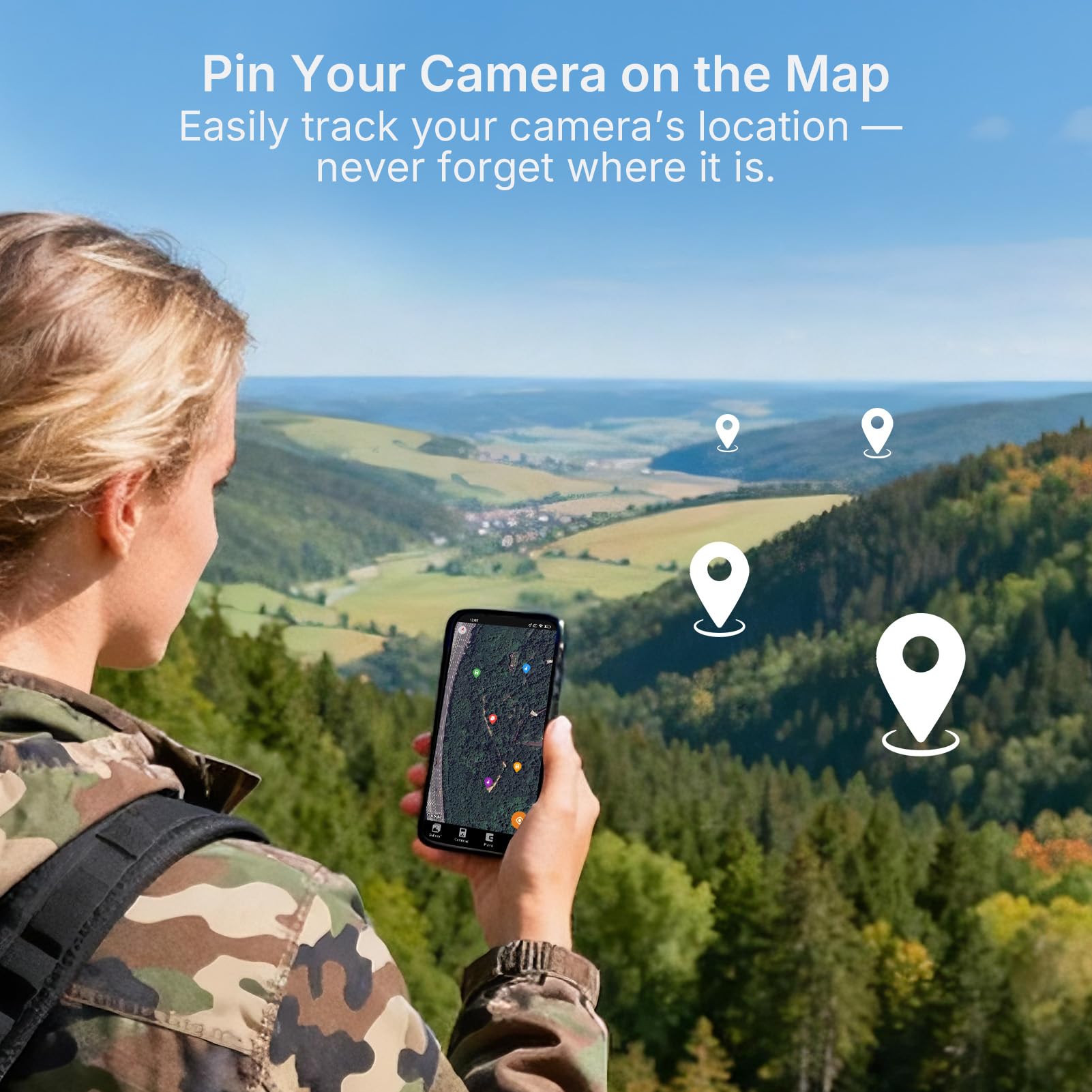 GardePro E8 2.0 Pro kamera do obserwacji zwierząt z podwójną antenną Wi-Fi z kartą SD 64 GB, 64 MP, wideo H.264 4K, akumulator 7800 mAh, możliwość przesyłania danych przez sieć komórkową, 30 m