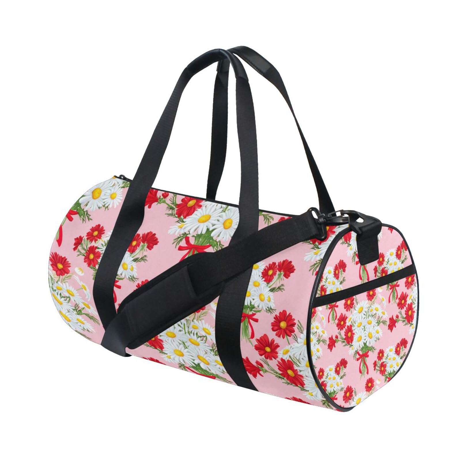 BOESI Doodle Daisy Bouquet Travel Gym Bag, Lightweight Sports Bag, Hand-carrying and Shoulder-carrying, Suitable for Men and Women