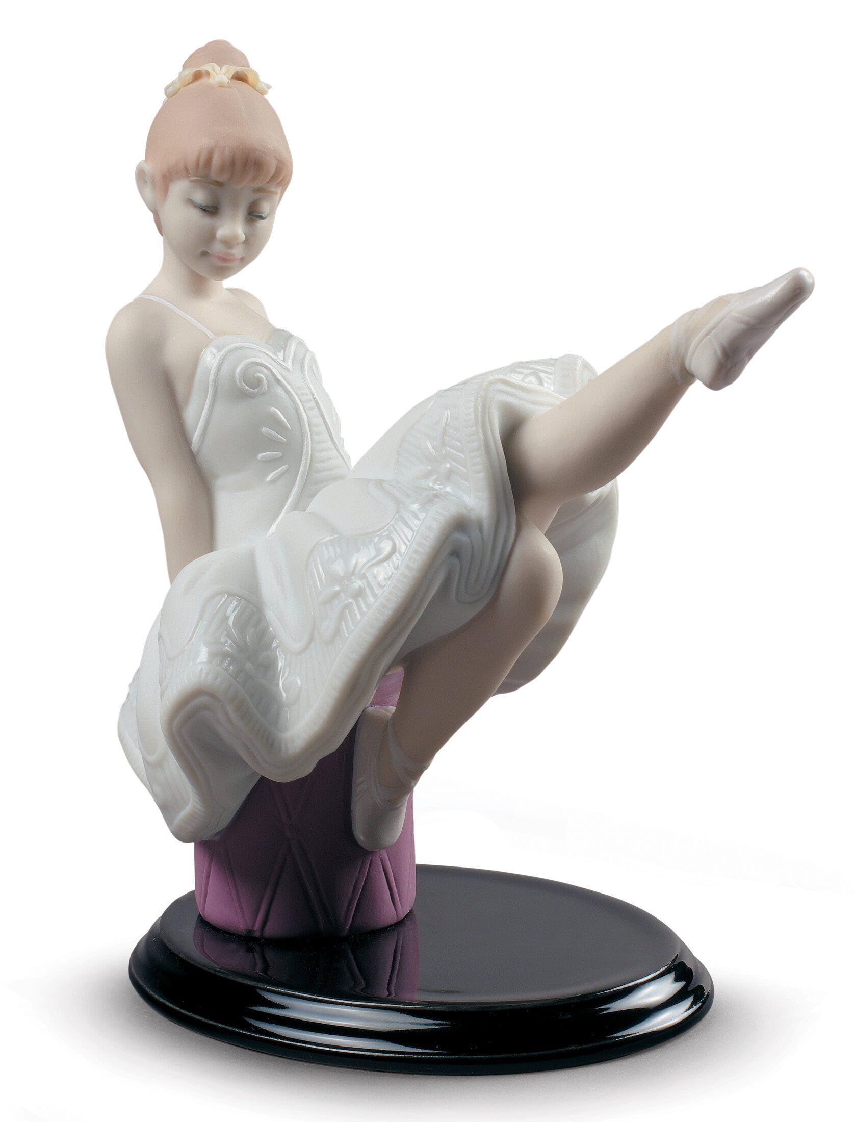 LLADRÓ The Essay Begins Girl Figurine. Porcelain Ballerina Figure.