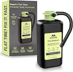 Woowind Kit de reparo instantâneo de pneu plano para selante de pneu (450 ml) – Vedações perfuradas até 5 mm para carros, caminhões e SUVs – TPMS seguro, para todos os climas, funciona com a maioria