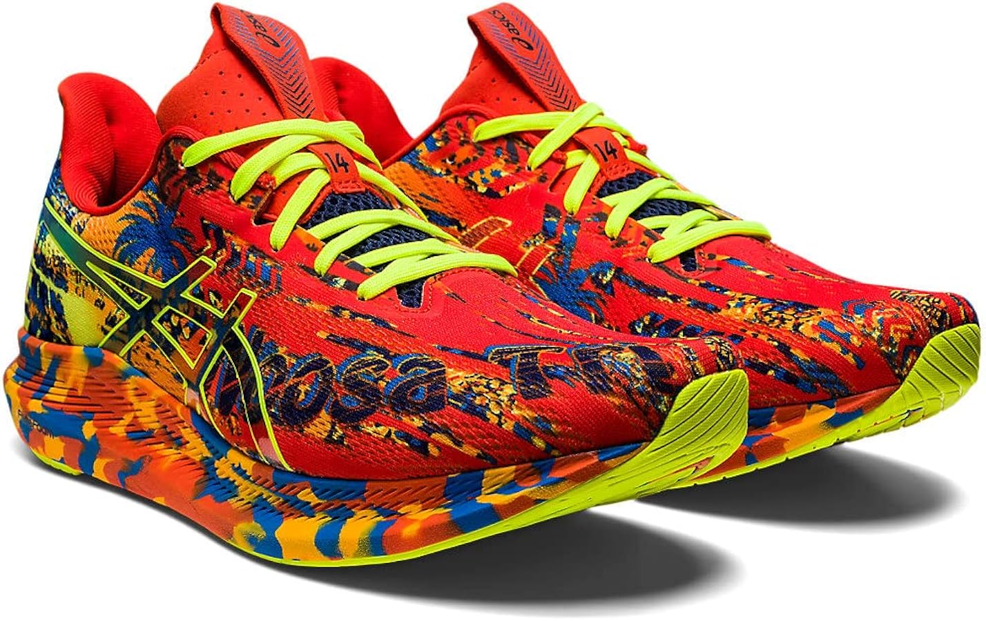 Amazon | ASICS メンズ ヌーサ TRI 14 ランニングシューズ, チェリー