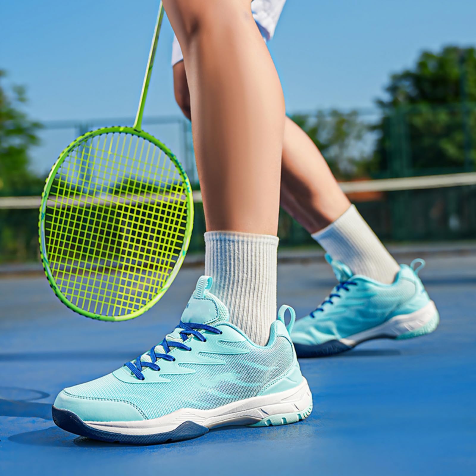 JiuQing Męskie buty do badmintona obuwie na halę dla dzieci i młodzieży | Lekkie przewiewne, Antypoślizgowe, Do treningu sportów rakietowych, Do siatkówki, pickleballa i squasha