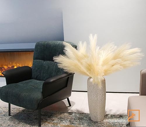 Miniatura 7 de ZIFTY Boho Decor - 7 piezas de hierba de las pampas sintética de 38"/3.1 pies, grande, alta y esponjosa, flores artificiales falsas, hierba bulrush