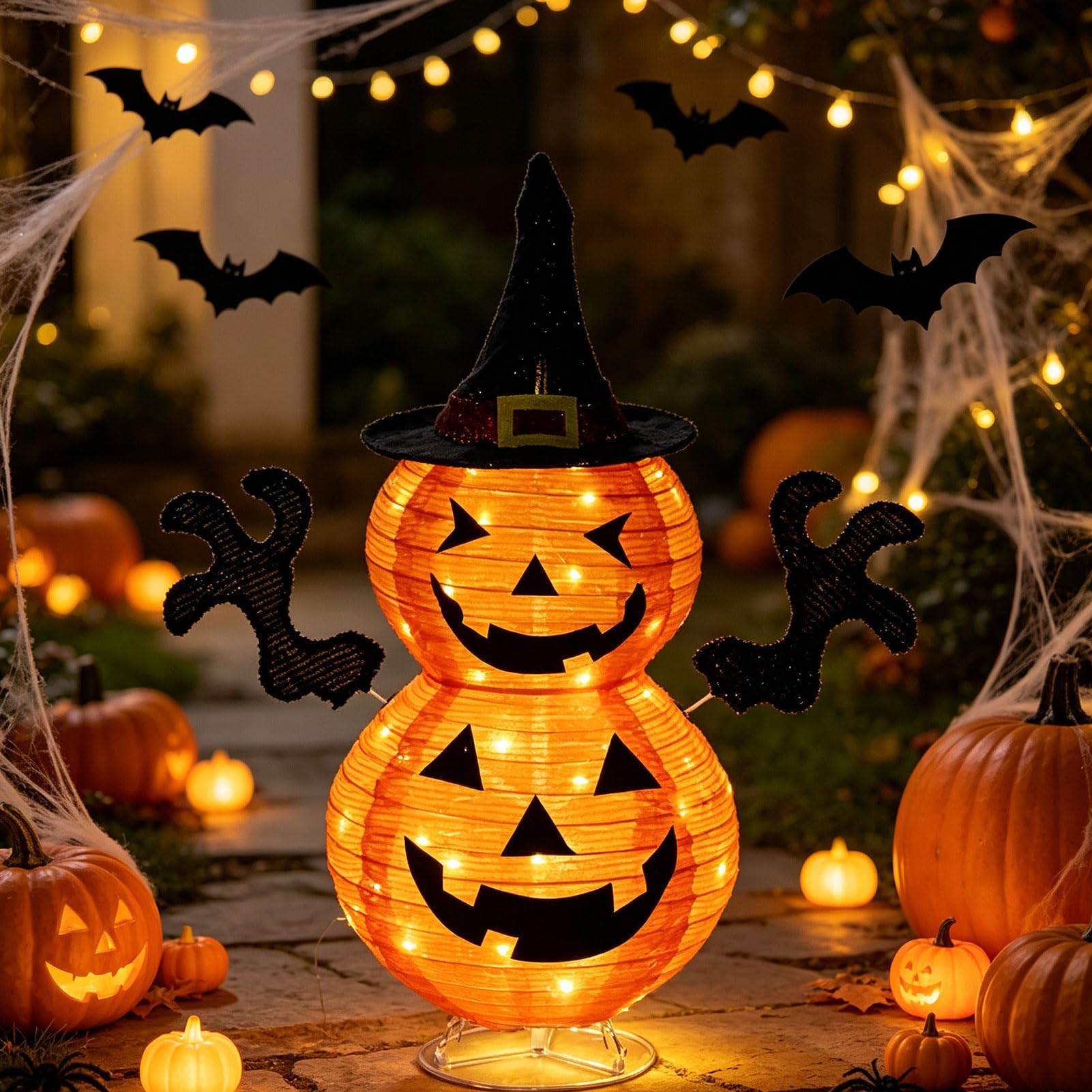 Halloween Deko Kürbis LED mit Timer für Halloween Deko Outdoor Party