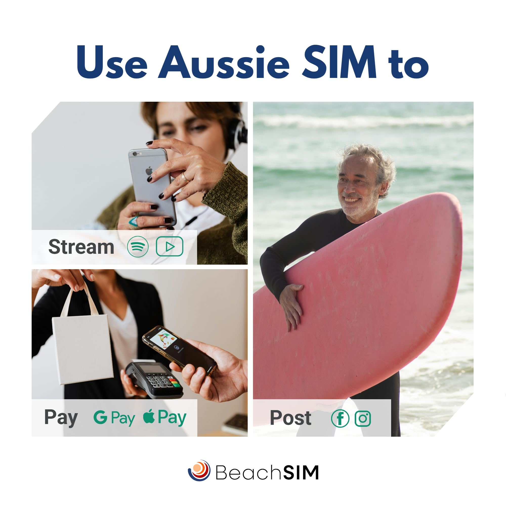 Australien SIM Karte 30 Tage. 12 GB Datenvolumen mit 4G/5G-Netz. Optus-Netz. Kostenloses Roaming in Neuseeland. Schnelle Aktivierung. Einfaches Aufladen.
