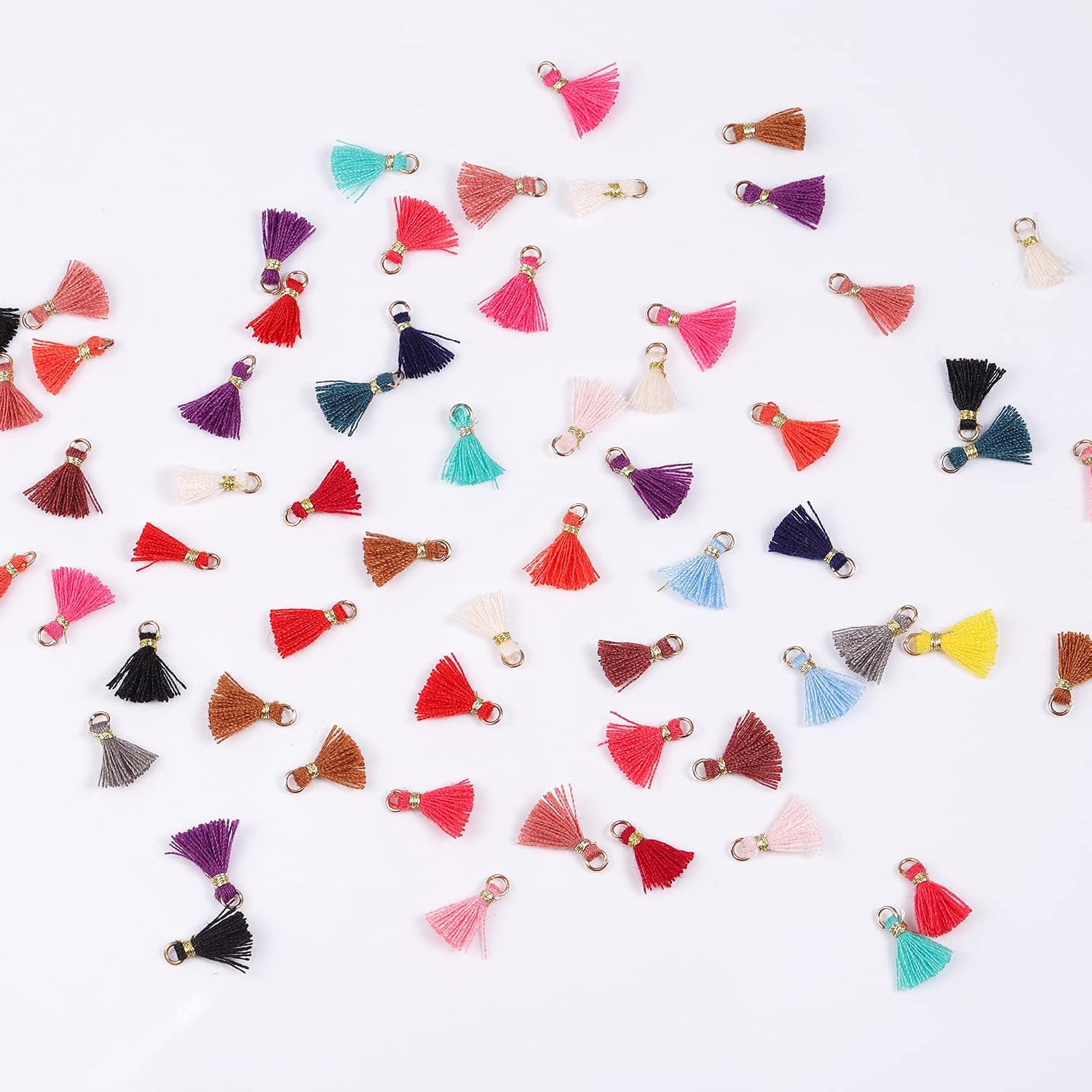 120 Pcs Mini Tassel Charms Tiny Short Cotton Thread Tassels Bulk for DIY Earrings Crafts and Jewelry Making……