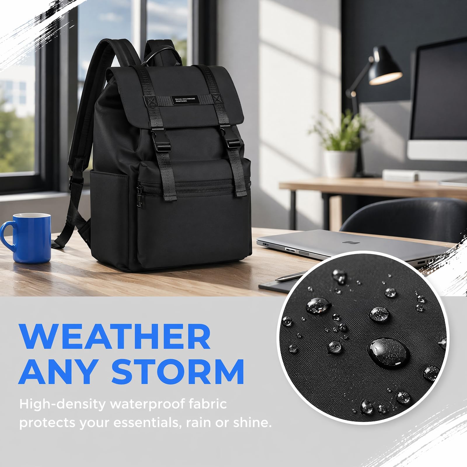15-calowy wodoodporny nylonowy plecak na laptopa i torebka na komputer, 20-35L Urban Casual Daypack z pasami poduszkowymi powietrznymi