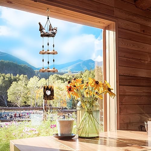 Miniatura 6 de Campanas de viento para exteriores, campanillas de viento de gnomo con 6 campanas más grandes para mamá, papá, hija, regalo de mujer, campanillas de