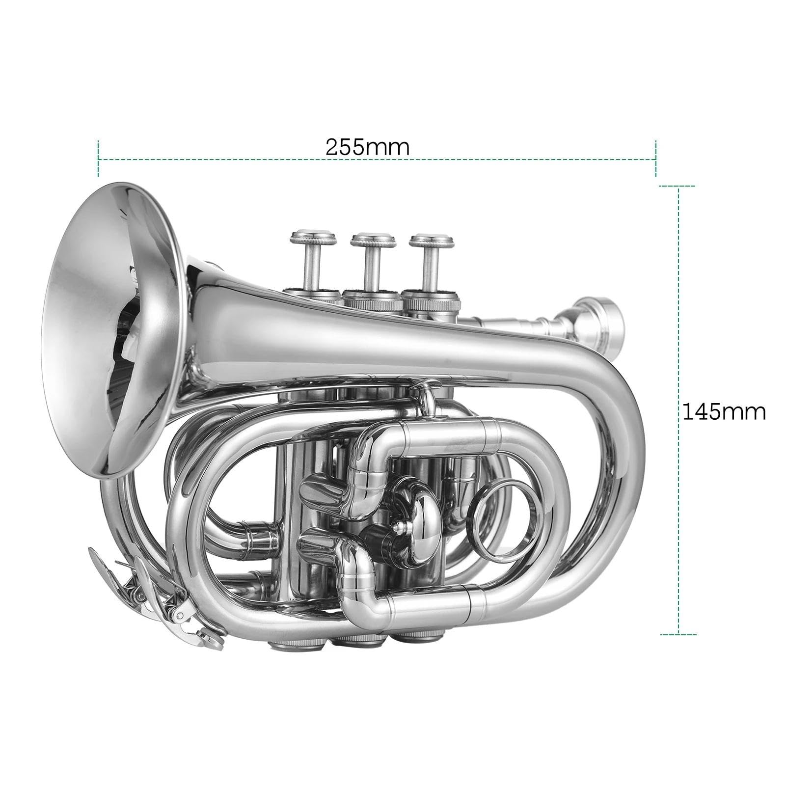 początkujących trąbka Bb Trumpet Mini Pocket Trumpet Torba Do Przenoszenia Rękawiczki Tkanina Róg Instrument Dęty Z Akcesoriami Trąbki