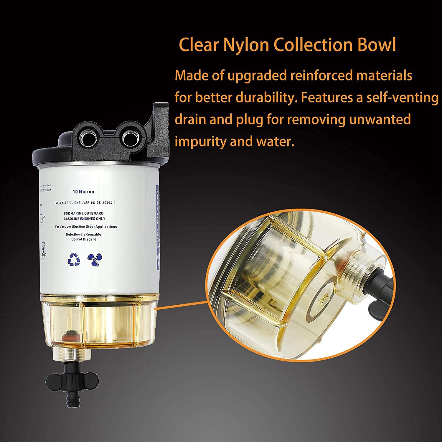 Conjunto de Filtro Separador de Agua y Combustible S3213 para Motor Fueraborda Mercury 35-60494-1 para B32013 18-7932