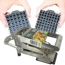 Vegetable and Potato Chip Cutter   Professional Grade Stainless Steel French Fry Chipper with Interchangeable Blades. Slice Spuds, Fruit, Veg into Finger Sticks with Ease. By Taylors Eye Witness