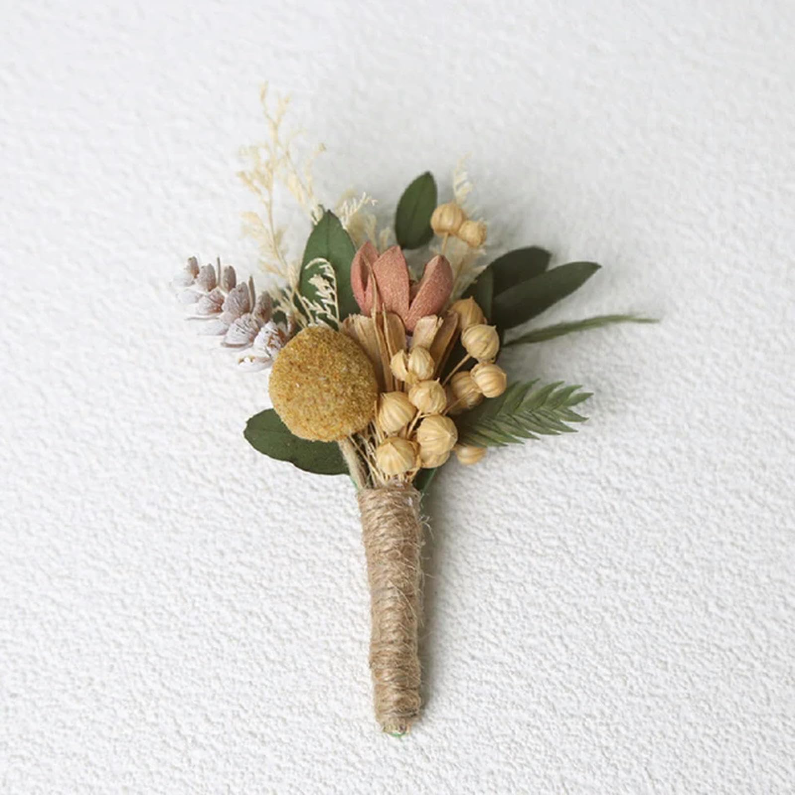 GeRRiT New Dried Flower Bouquet Boutonnieres Brooches Wedding Groomsmen Buttonholes Corsage Bridesmaid Flower Birthday Cake Table Decor-E