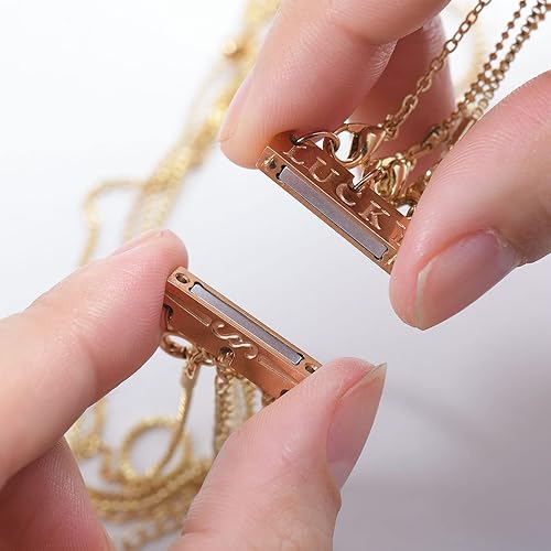 Miniatura 10 de Collar con cierre de capas para mujer, separadores de joyas de oro de 18 quilates y plata, cierre magnético de collar múltiple para mujer, aspecto