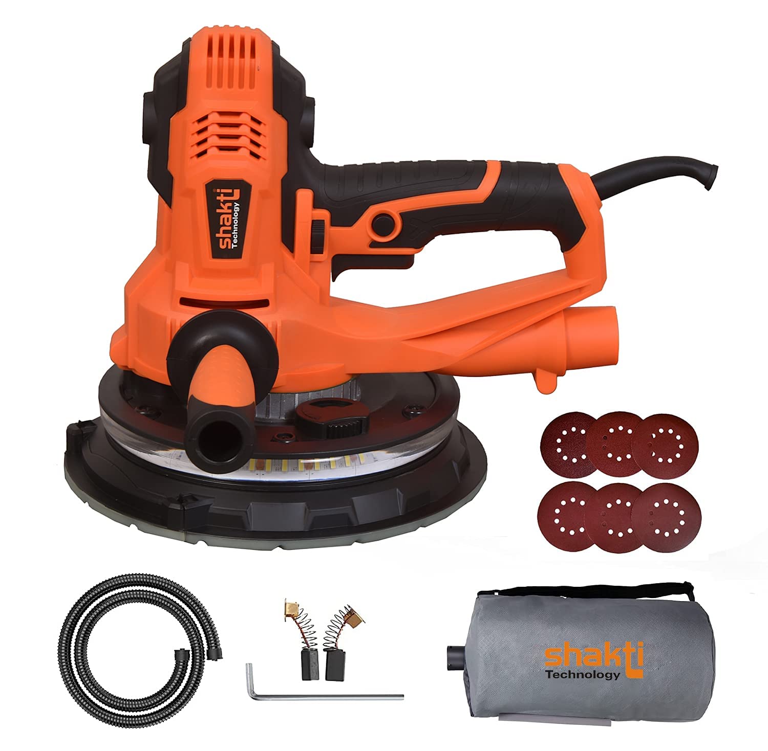 Shakti Technology DS-11 Dry Wall Sander with Vacuum and LED with Side Handle and Dust Collecting Bag, 800W, 2300RPM,180MM - 6 Months Warranty (B09GFHHFBC) Amazon Price History, Amazon Price Tracker
