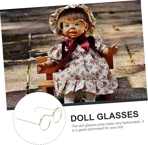 Miniatura 5 de TOYANDONA Mini lentes de muñeca con borde de alambre de metal, sin marco, 10 lentes de sol en miniatura, lentes de vestir para muñecas, gnomos,