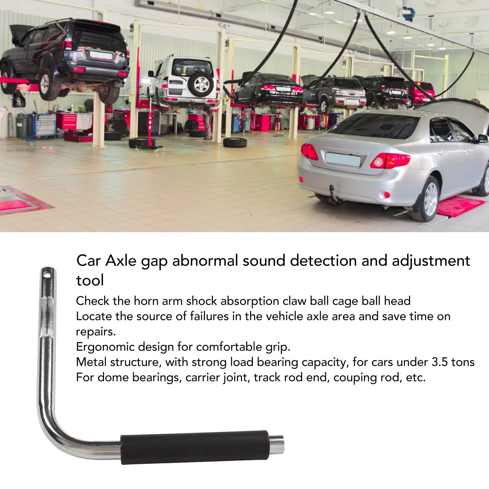 Herramienta de Detección de Sonido Anormal del Eje del Chasis, Herramienta de Ajuste de Detección de Sonido Anormal de la Brecha del Eje del Automóvil Herramientas para el cuidado del automóvil