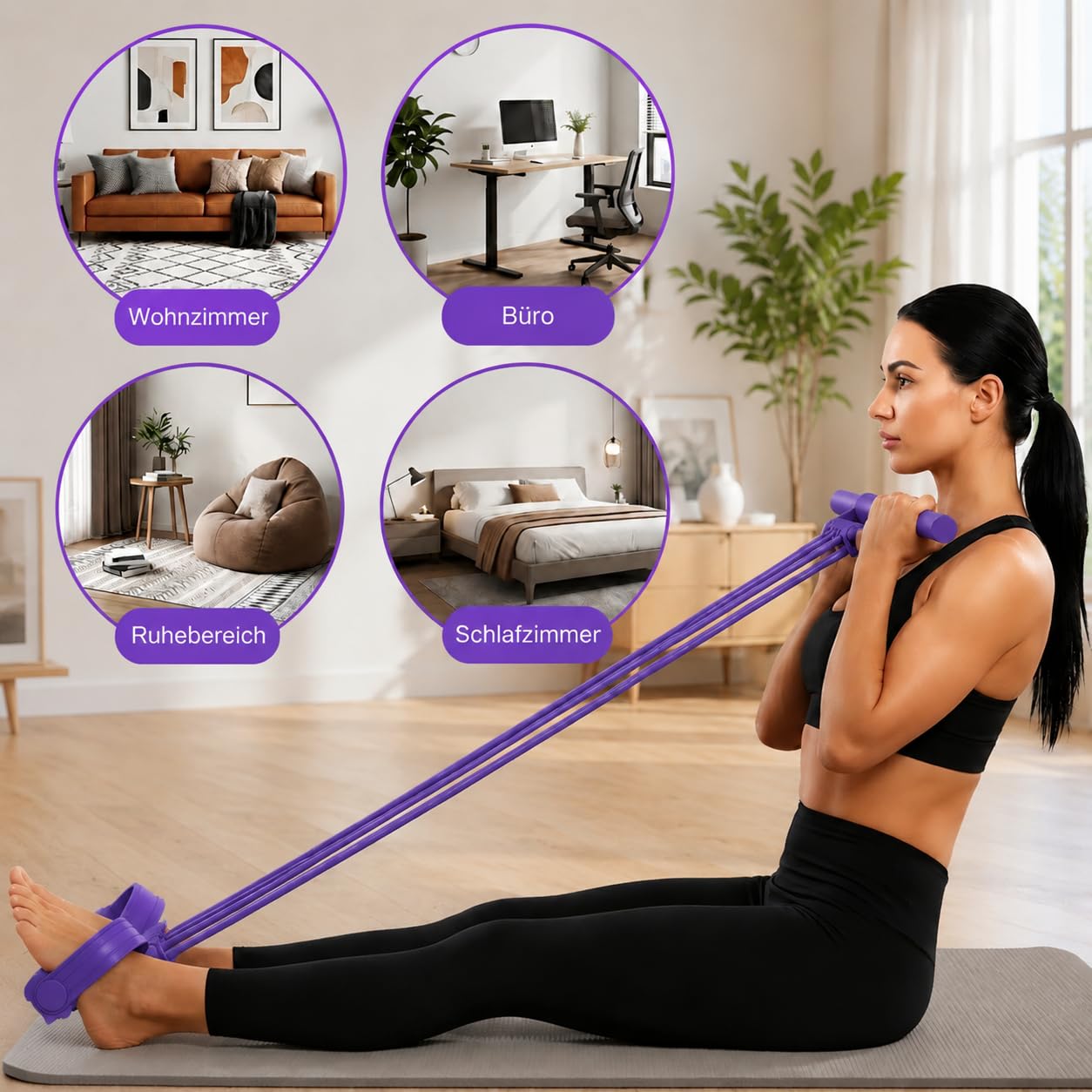 Bandes de résistance avec poignée, bandes de fitness, 8 bandes de fitness | Extenseur multifonction pour tout le corps pour corde de traction élastique pour bras, yoga, fitness, fessiers, ventre