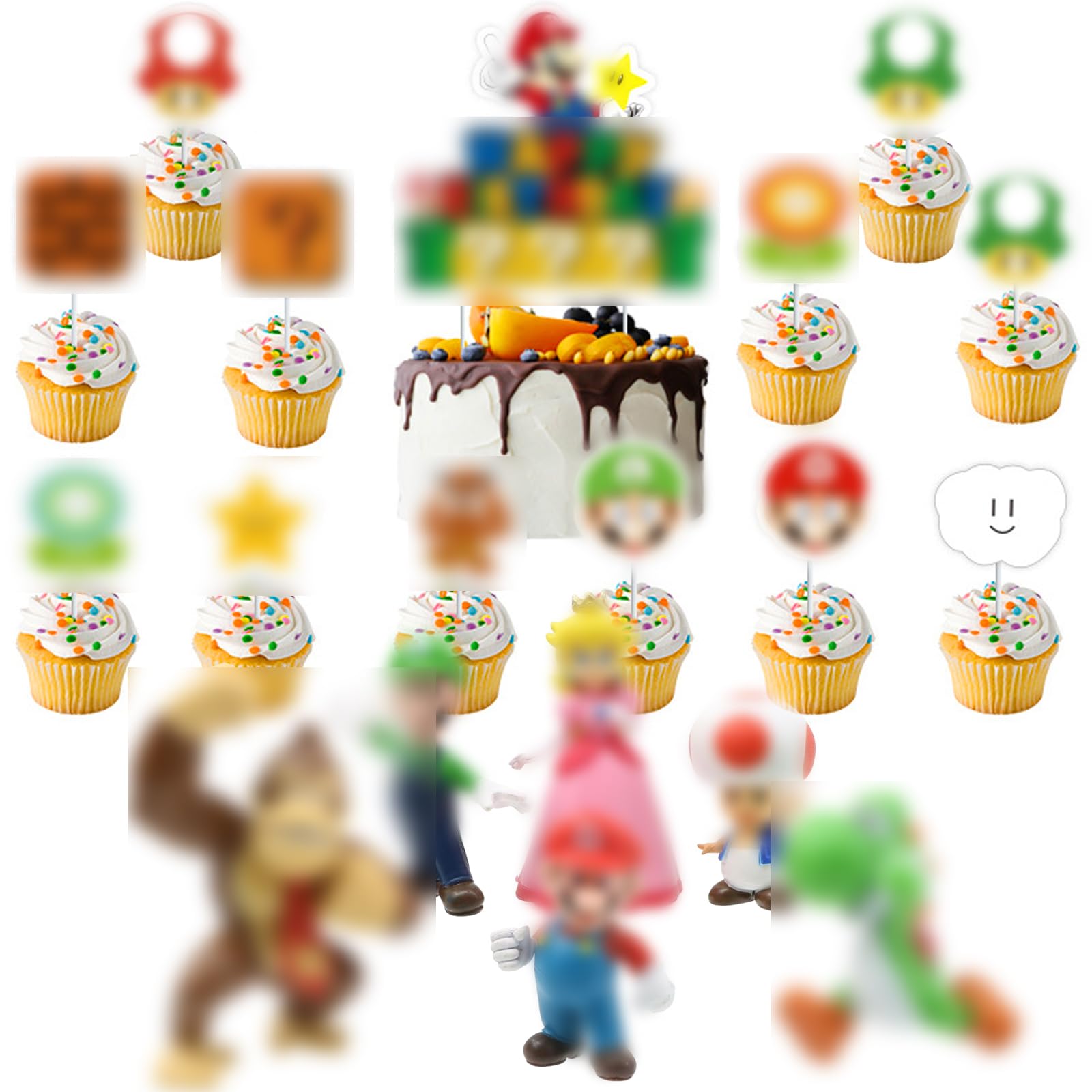 BDSHUNBF 19 Pezzi Decoración Tartas Infantiles, Cupcake Topper, Decoración de Tartas, Mini Figuras Set, Muñecos Tarta para Niños y Fiestas de Cumpleaños de Niños