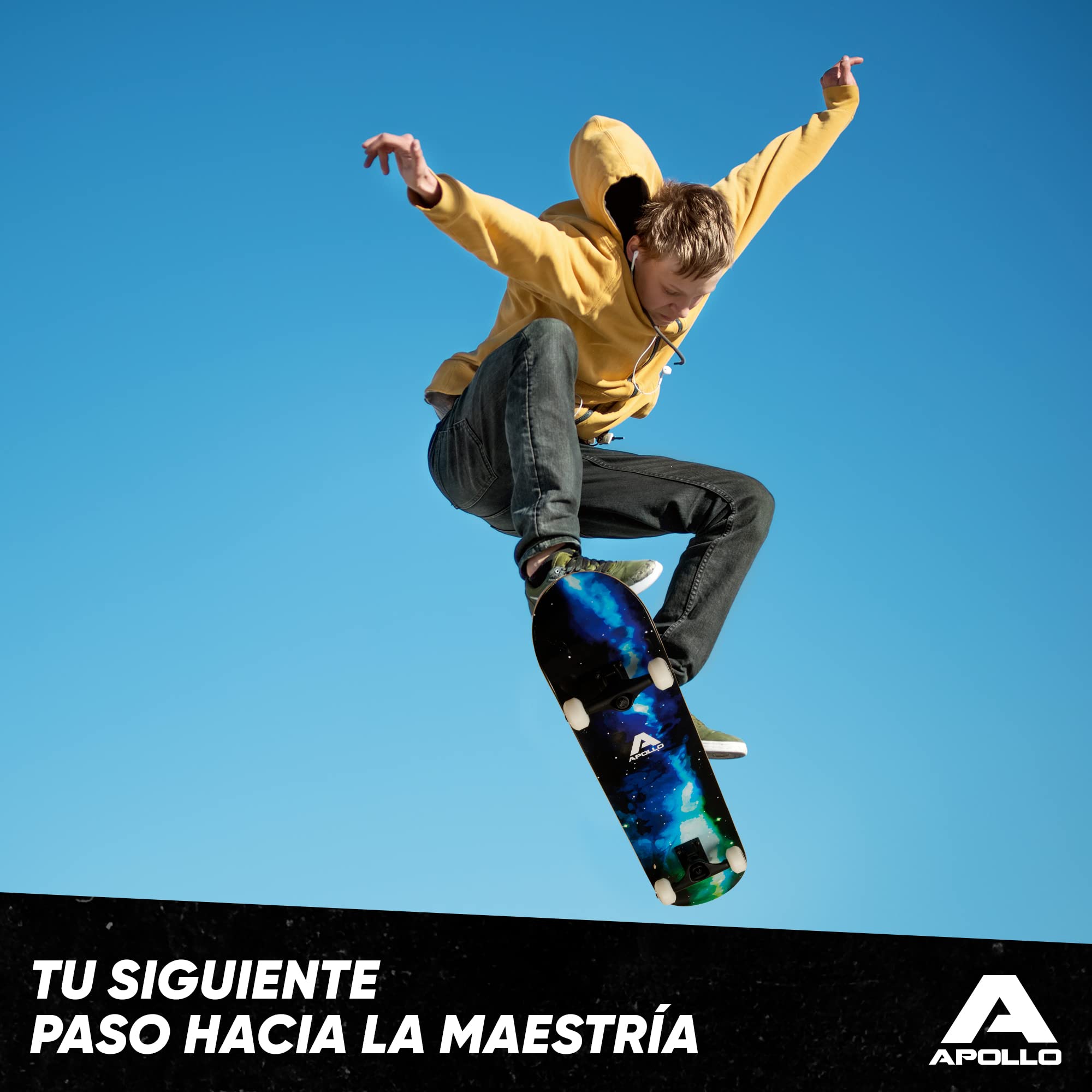 Apollo Skateboard Niño | Monopatín Niño y Skateboard Adulto Todo en Uno | Tabla de Skate de 7 Capas, Moderna, Cóncava Media, Rodamientos ABEC-7 | Conducción Ideal con Cada Estilo