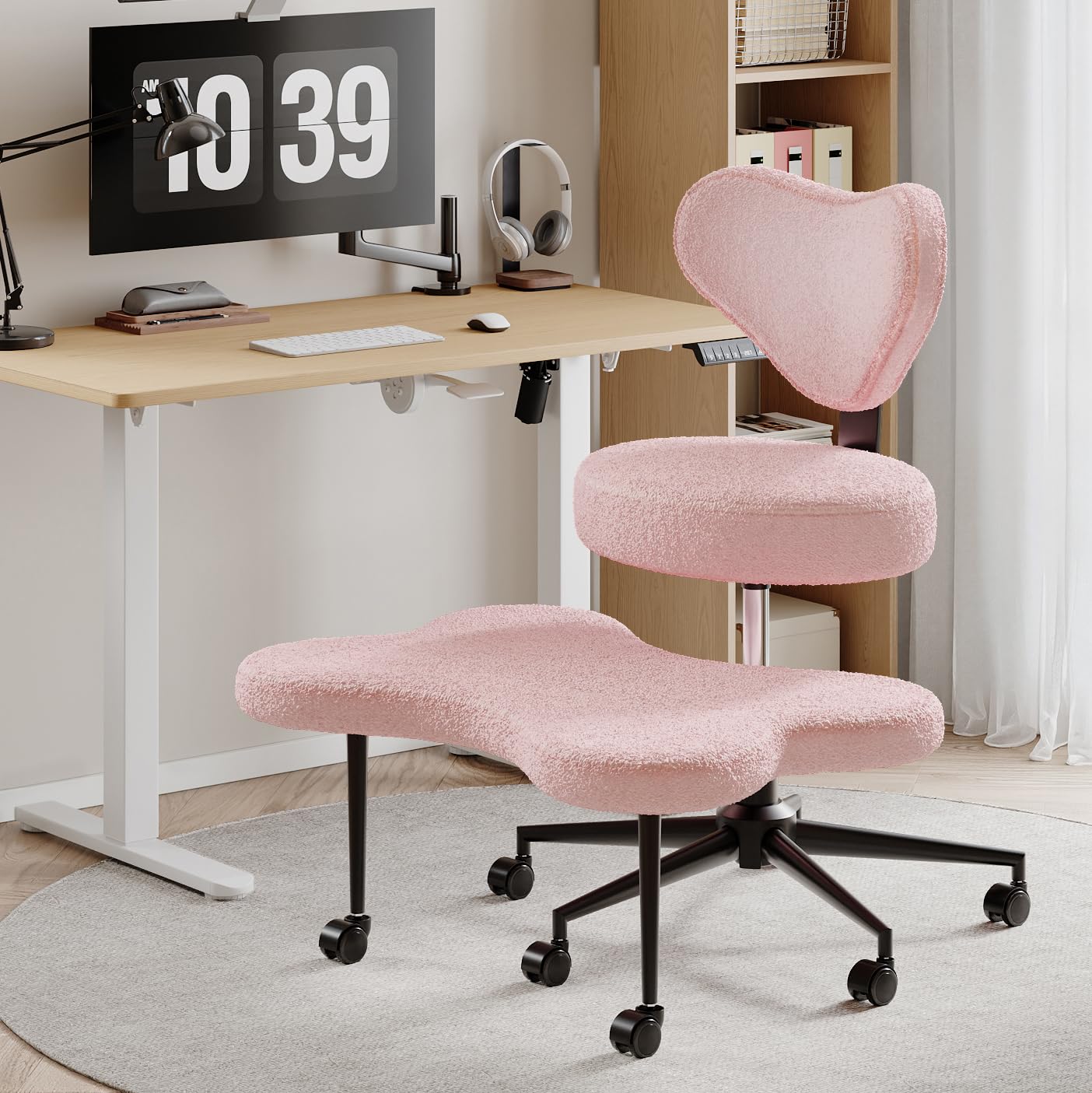 Amazon.com: Nost & Host Cross Legged Office Chair with Wheels