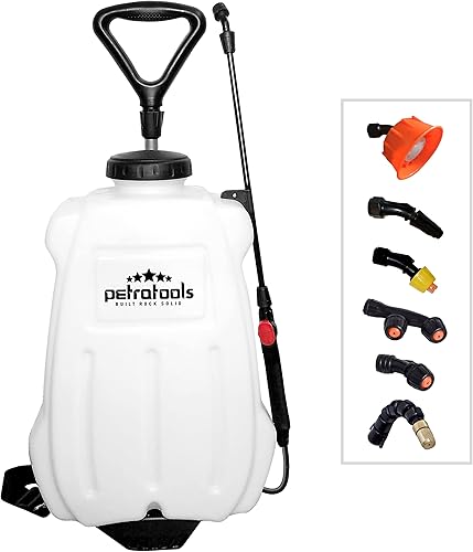 Petra Tools - Pulverizador de mochila alimentado por pilas con carrito - Pulverizadores de 4 galones en césped y jardín, pulverizador eléctrico y