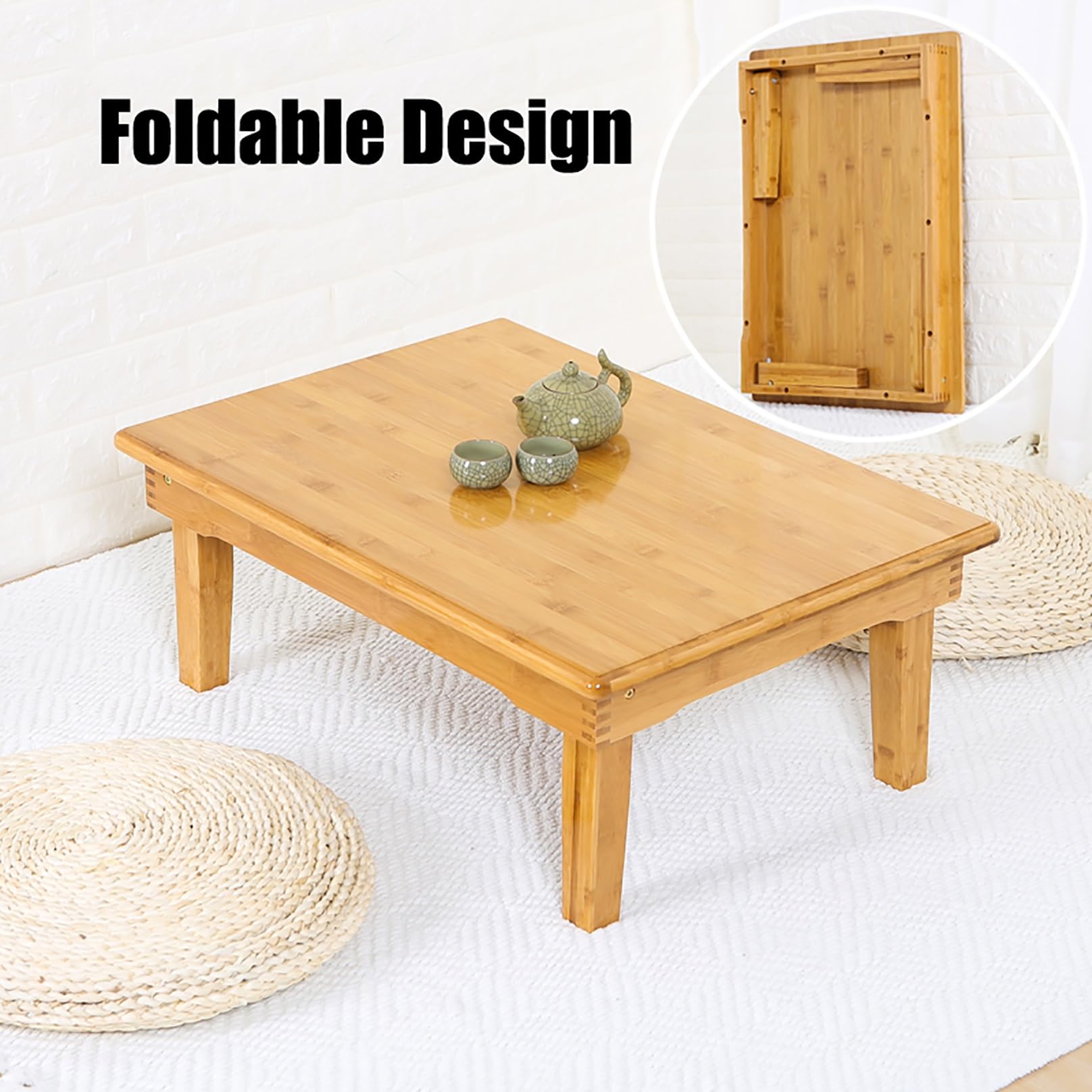 Tavolo pieghevole giapponese Kotatsu – basso profilo tavolo da pranzo e tavolino da caffè per sedersi, meditazione e relax a casa, ufficio o fattoria – ideale per spazi accoglienti