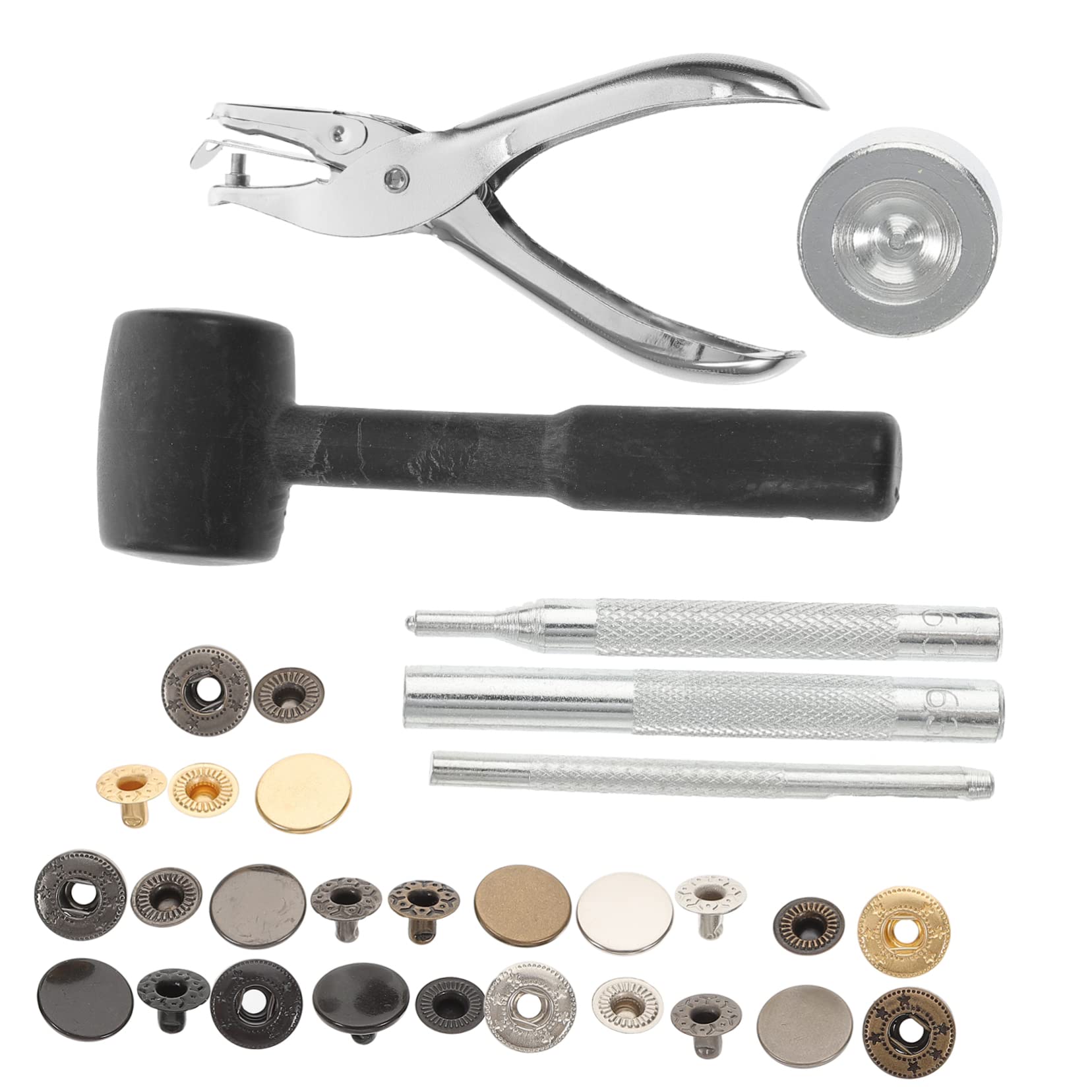 Kit de Broches de Presión Metálicos para Ropa y Cuero con Colores y Herramientas para DIY Chaquetas Jeans Bolsos Pulseras
