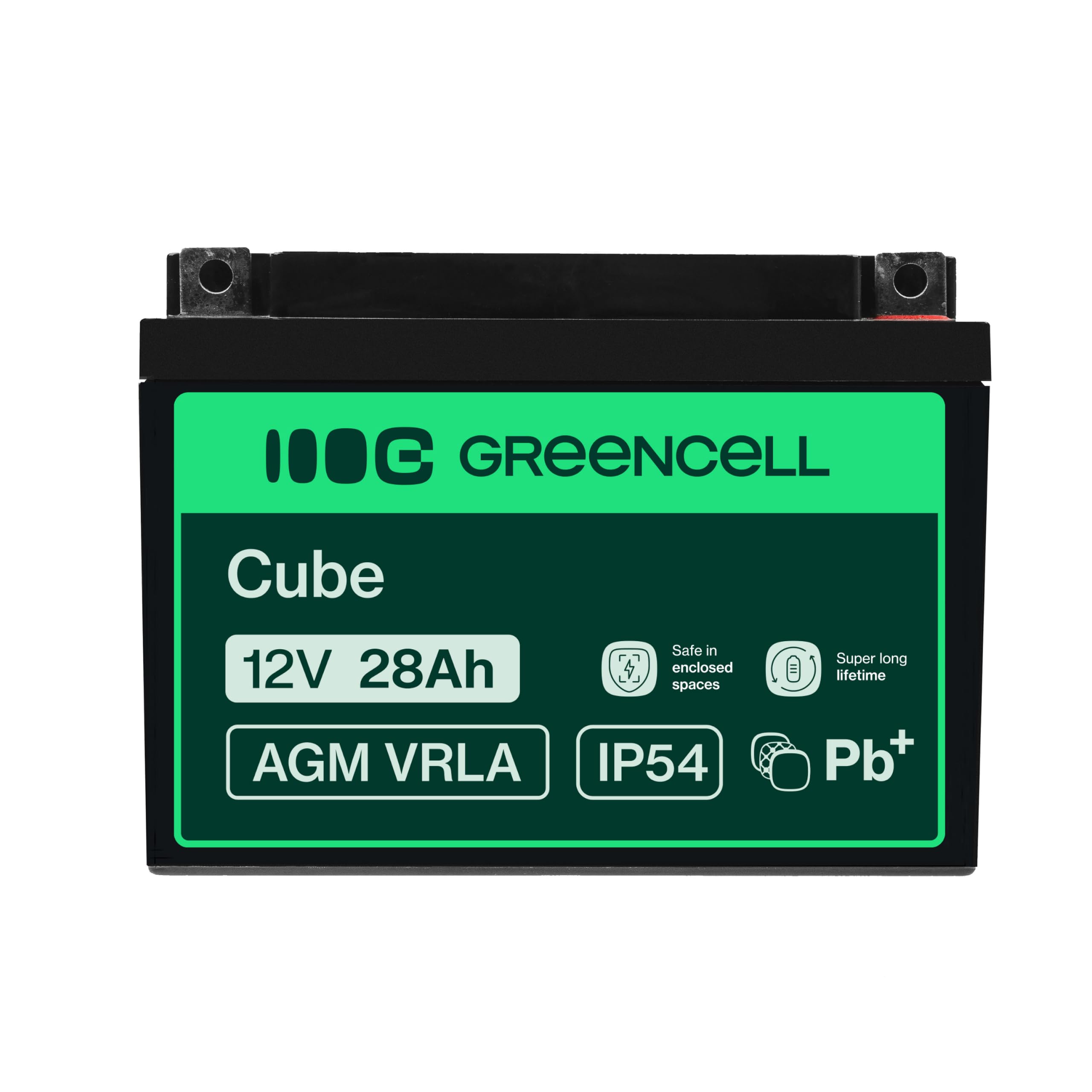 GreenCell Rechargeable Batterie AGM 12V 26Ah accumulateur au Gel Plomb Cycles sans Entretien pour Tondeuse, Scooter, Bateau, Chalutier de Pêche et Tracteur à Gazon – Batterie Rechargeable Scellée VRL
