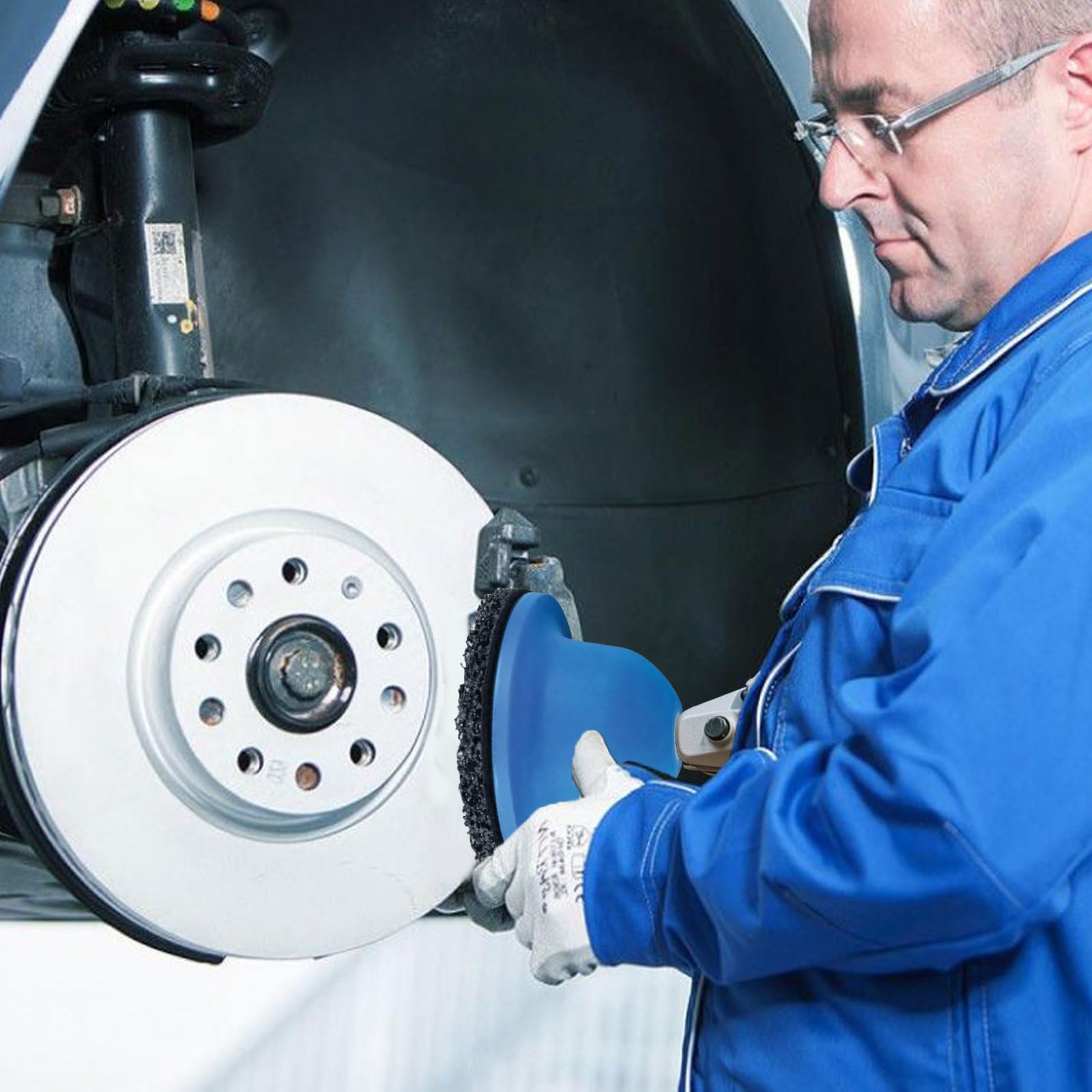 Auto Radnabenschleifer Kugelkopfschleifer für Anhängerkupplung, Mit Schleiftopf 150mm, Silizium-Karbid Kugelkopfschleifer für Felgenwechsel, Bürste Reinigen Set Für 1/2" Schlagschrauber