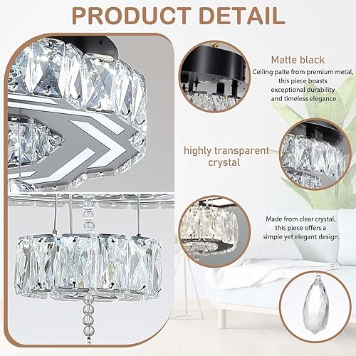 Miniatura 10 de Flashing God W40 Chanderliers de cristal cromado para sala de estar, restaurante, lámpara de techo de cristal moderna para vestíbulo interior LED