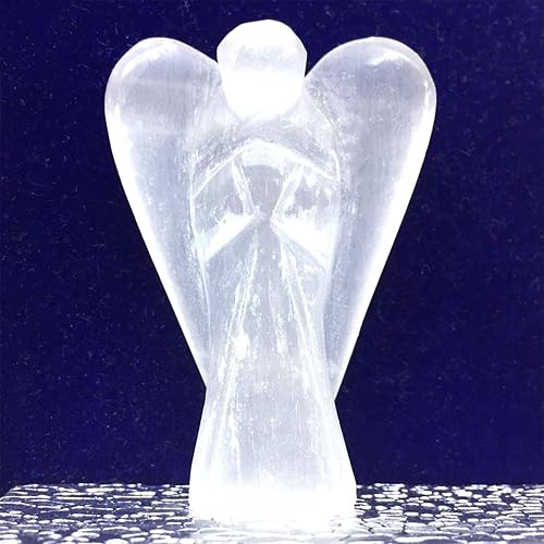 Miniatura 9 de Figura de ángel guardián de selenita de 2 pulgadas, piedra natural tallada a mano, excelente para limpiar la energía negativa y recargar tus otros