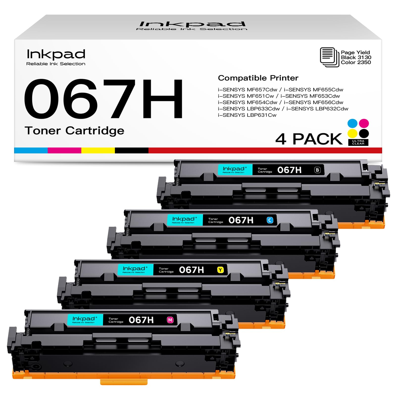 iNKPAD 067H Toner Compatible avec Canon 067H 067 i-SENSYS MF657Cdw MF655Cdw