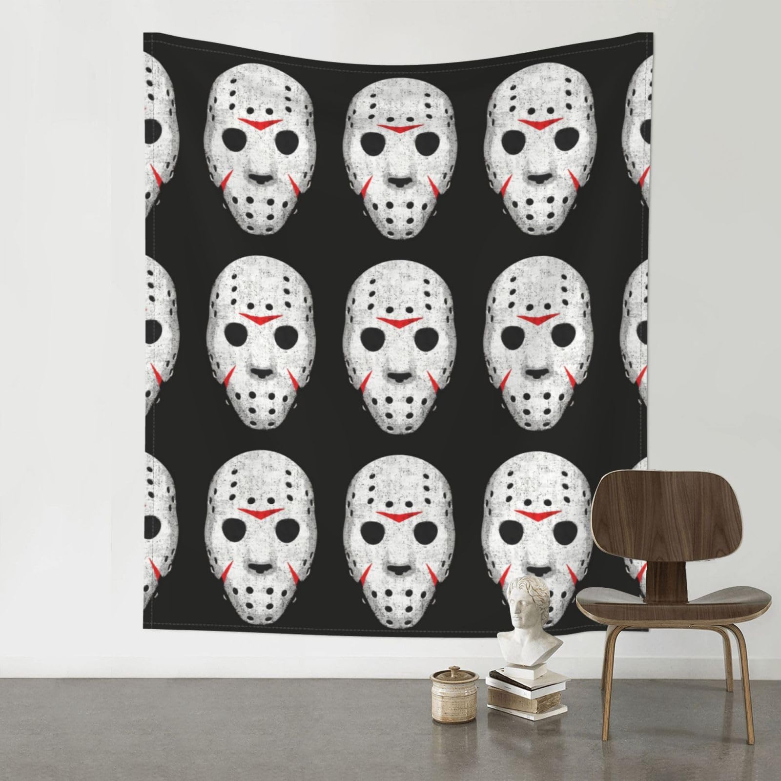 YYHWHJDE Horror Skull Prints Wall Tapestry 60x51in - High-Grade Polyester Throw Blanket for Bedroom, Dorm, Beach & Picnic Decor
