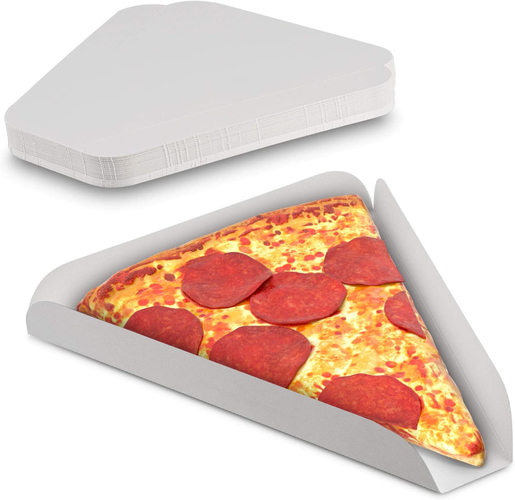 MT Products White Single Pizza Wedge Plate 8.43" x 7.75" - Paperboard Pie Slice Tray (Pack of 50) - Made in USA