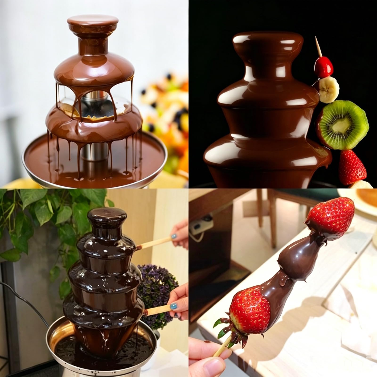 Máquina De Fuente De Chocolate De 4 Niveles, Juego De Fabricante De Fondue