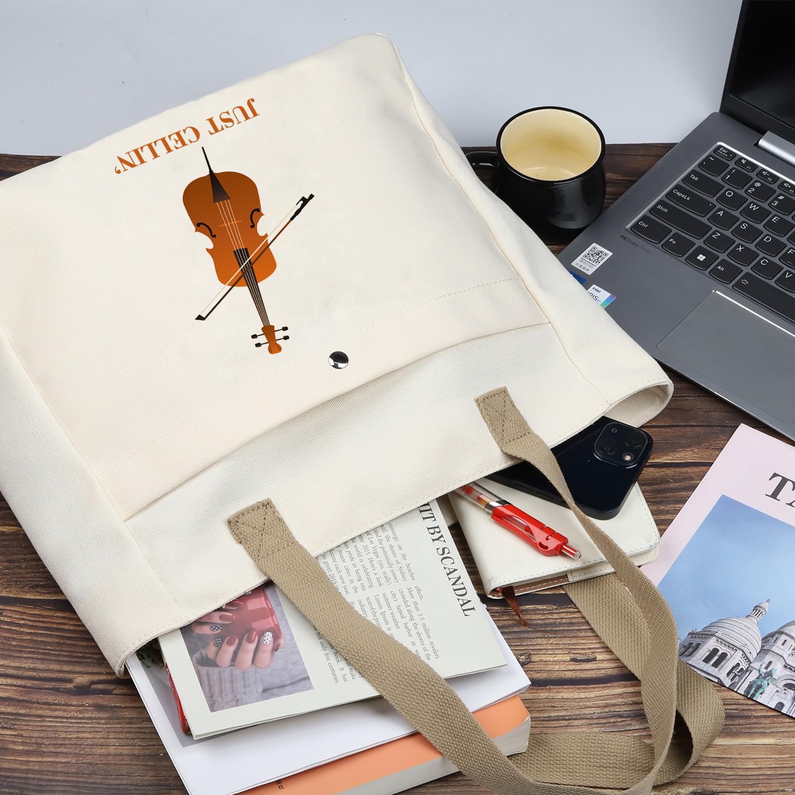 BDPWSS Just Cellin' Funny - Bolso de mano reutilizable para violonchelo orquesta músico de violonchelo