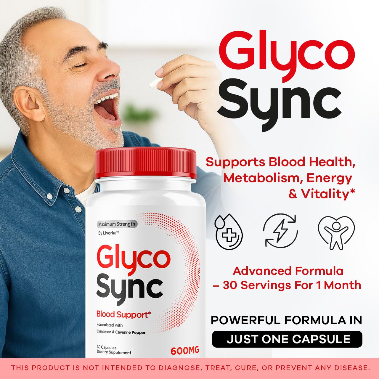 GlycoAid Pills, Glyco Aid Glycogen Capsules, Blood Health Supplement For Glycogen Support For Men And Women 5 Pack