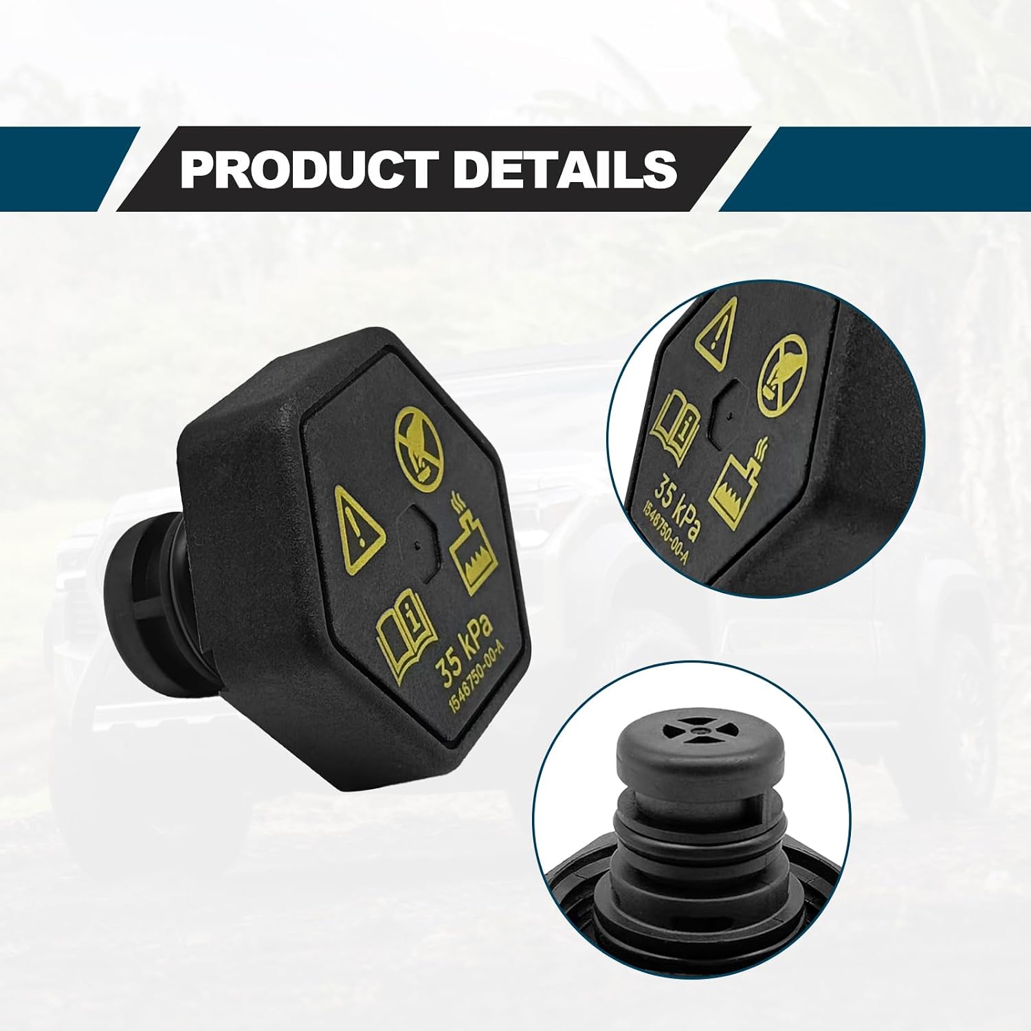 Car Radiator Coolant Reservoir tank Cap Replacement Compatible with Tsla Model Y&3 2016-2024 Years Series, Replace# 154675000A 1546750-00-A