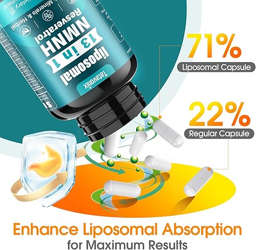 Miniatura 7 de 13 en 1 NMNH (mononucleótido de dihidronicinamida) 1000 mg por porción, alternativa de suplemento NMN con NAD+ liposomal y resveratrol, sin OMG, sin
