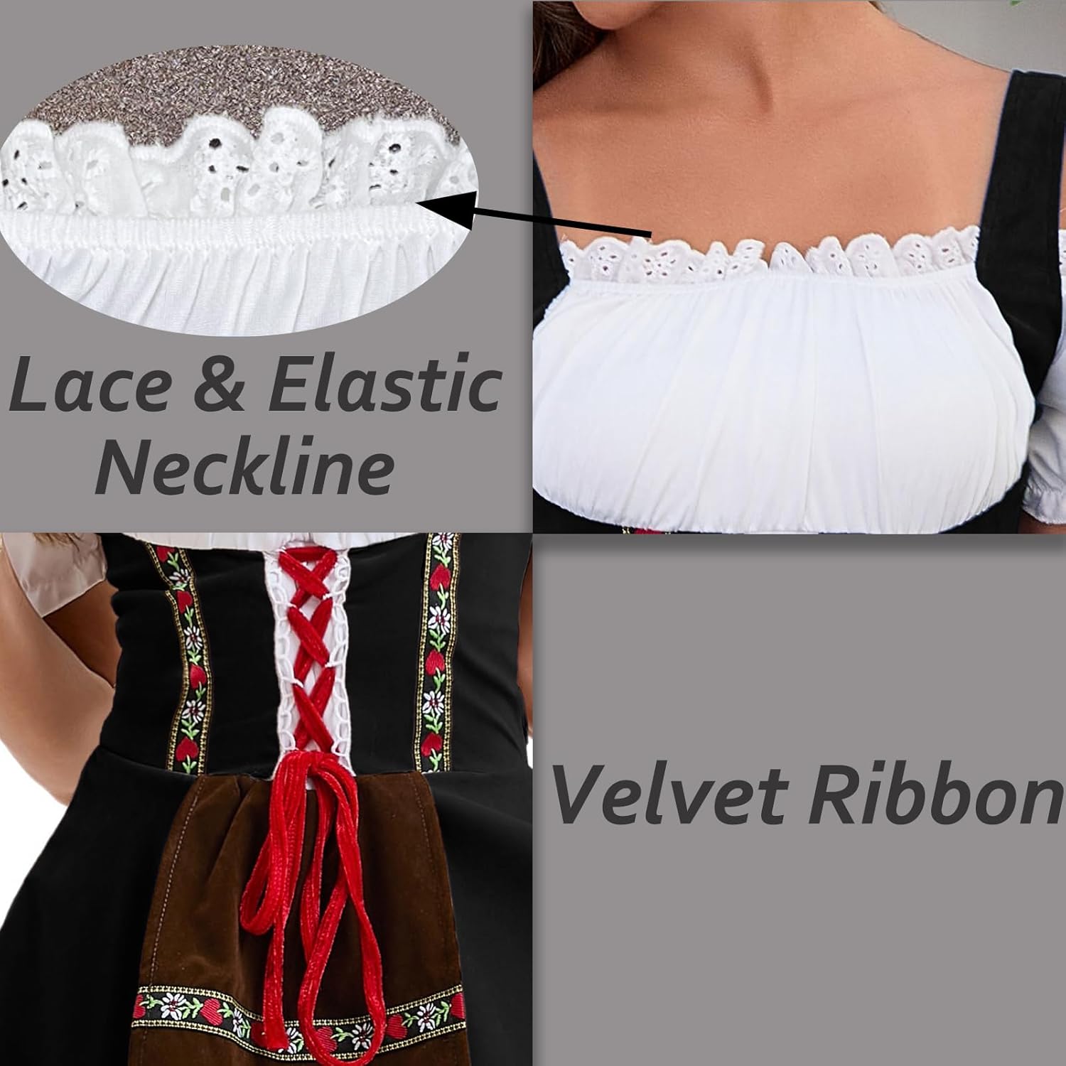 Oktoberfest Costume for Women Dirndl Dress for German Traditional Bavarian Outfits - Image 3