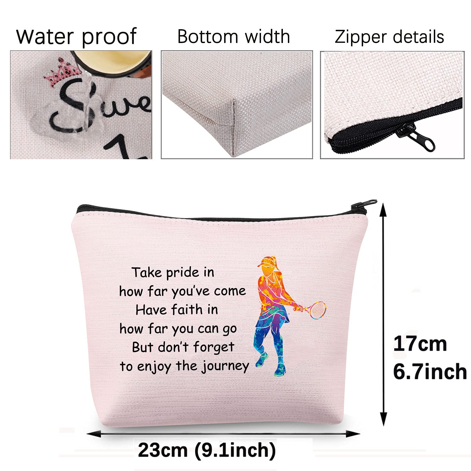 Make-up-Tasche Für Tennis-Fans – Cooles Geschenk Für Frauen, Tennis-Liebhaber & Mütter, Ca. 25 X 17 X 5 Cm