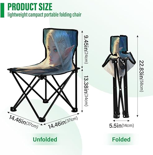 Miniatura 3 de Hermosa mochila plegable etérea para mujer, sillas de playa para adultos, mochila ligera con bolsa de transporte, sillas de pesca en hielo para